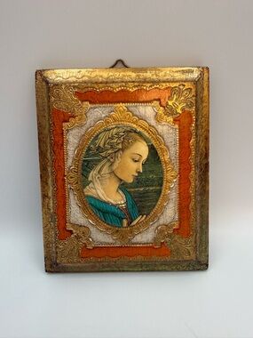 VTG Madonna Mary By Fra Filippo Lippi Print On Wood Italian Florentine Wall Art